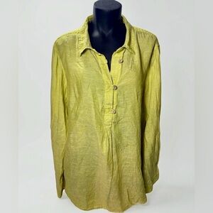 Sigrid Olsen 100% Linen Button-Front women’s Shirt